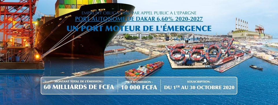 Le Port Autonome de Dakar lance un emprunt obligataire de 60 milliards FCFA