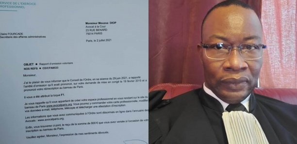 Après DDD : Me Moussa Diop réintègre le Barreau de Paris